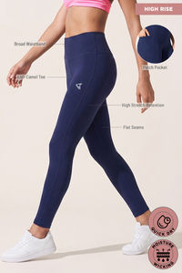 Zelocity Quick Dry Gym Legging - Navy Peony — thumbnail 7